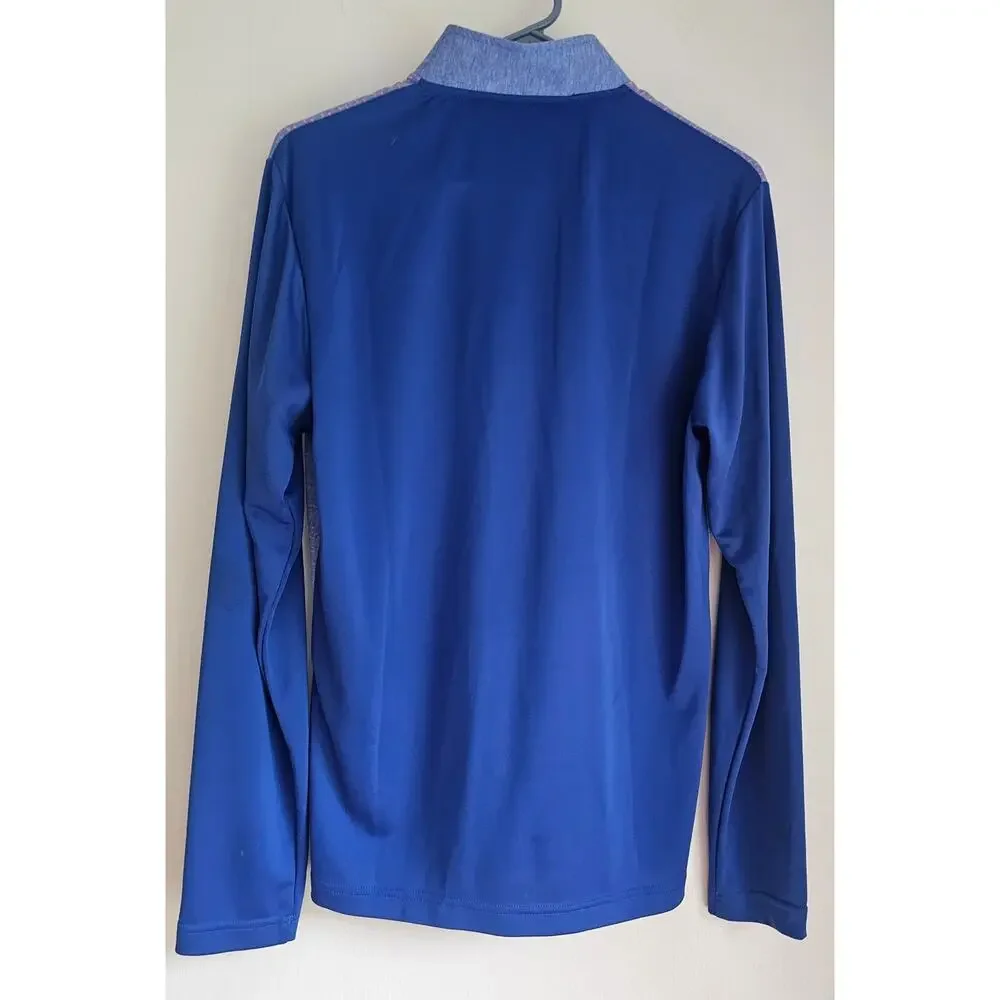 Adidas Golf Lightweight 1/4-Zip Pullover, Blue/Orange, Sportswear, Mens Sz S